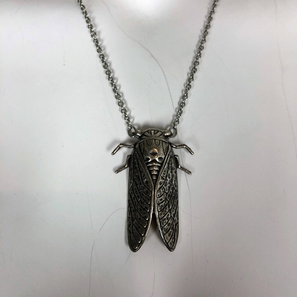 Cicada Bug Necklace Silver Pendant Boho Boyhood - Picture 6 of 8